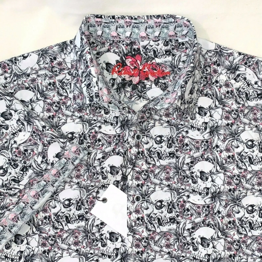 Robert Graham Men's Floral Skull S/S